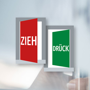 Schild Modell Quadro links